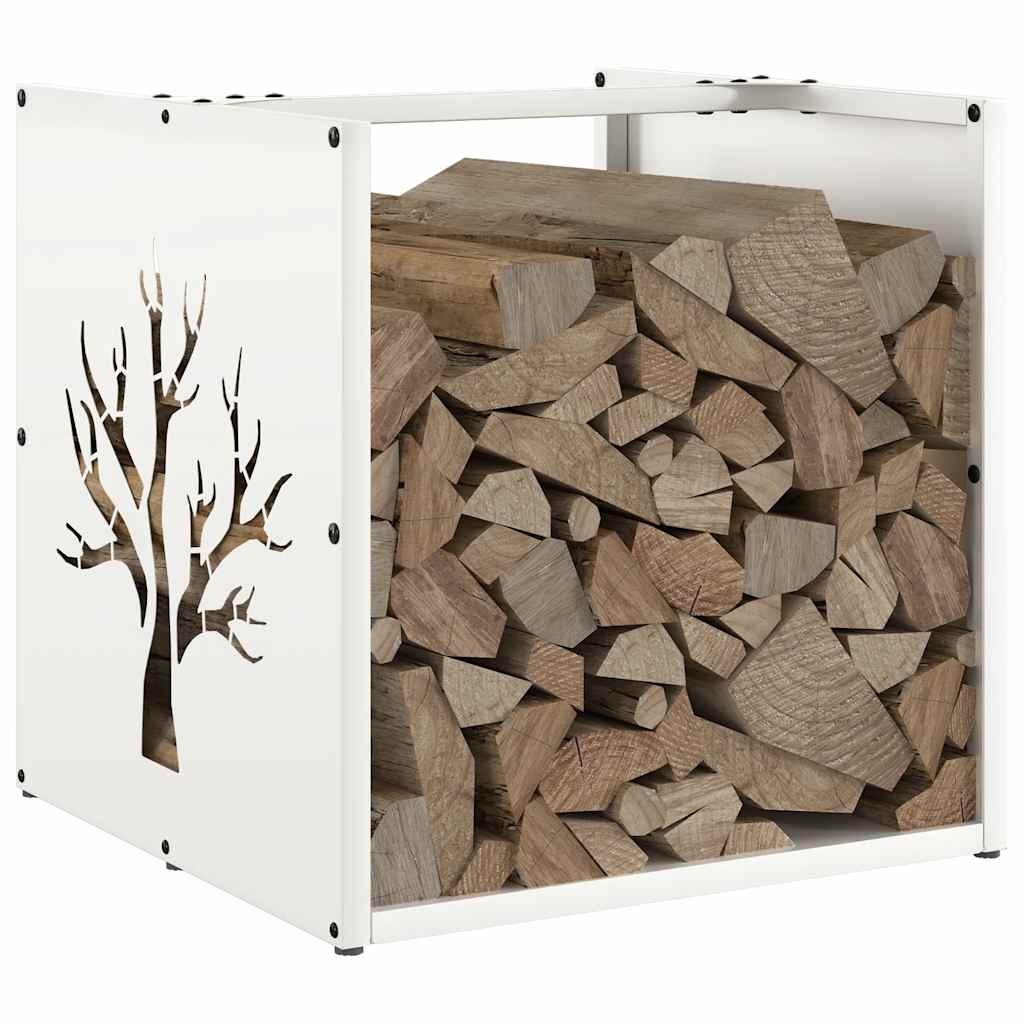 Suporte para lenha 40x40x40 cm aço laminado a frio branco