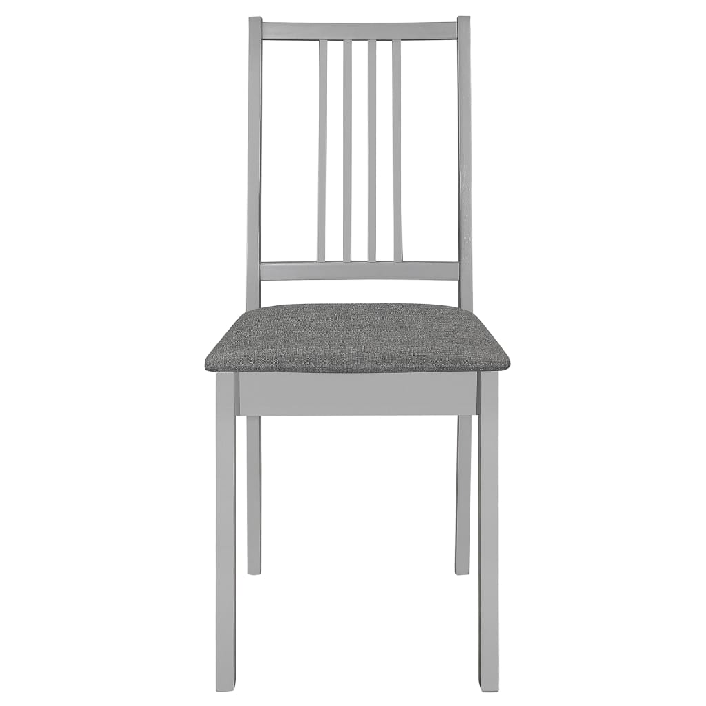Cadeiras de jantar com almofadões 2 pcs madeira maciça cinzento