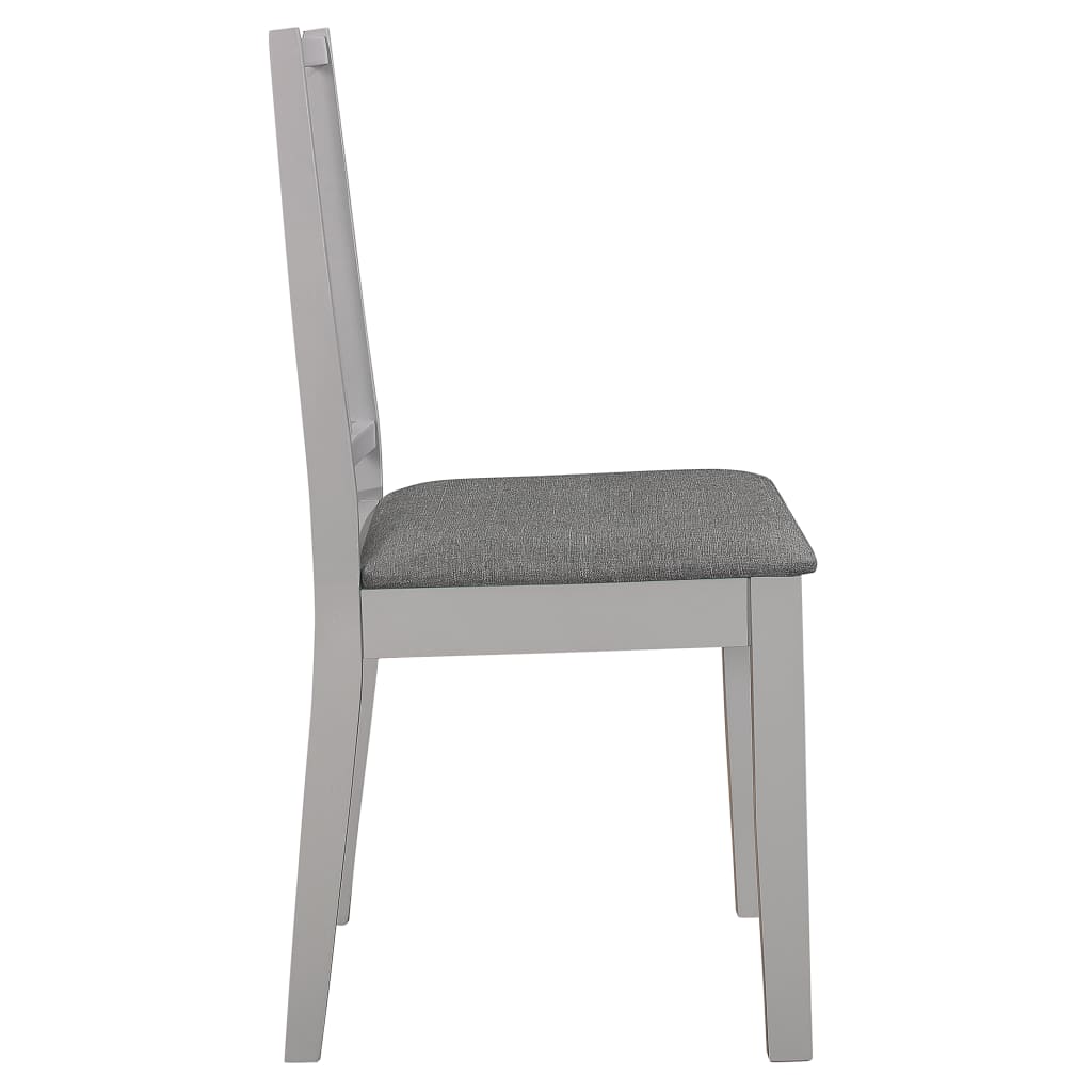 Cadeiras de jantar com almofadões 2 pcs madeira maciça cinzento