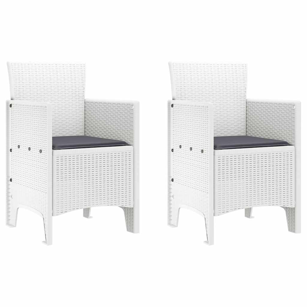 Cadeira de jardim 2 unid. branco polipropileno