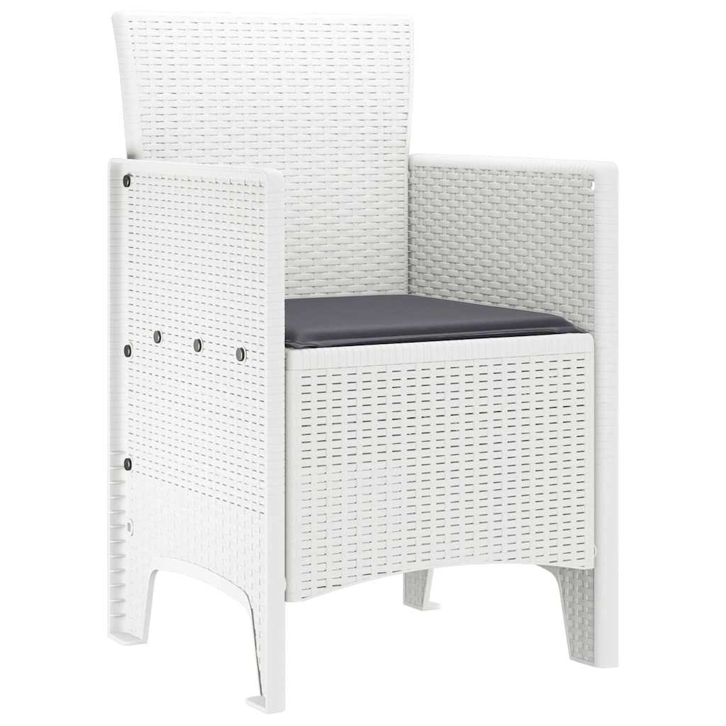 Cadeira de jardim 2 unid. branco polipropileno