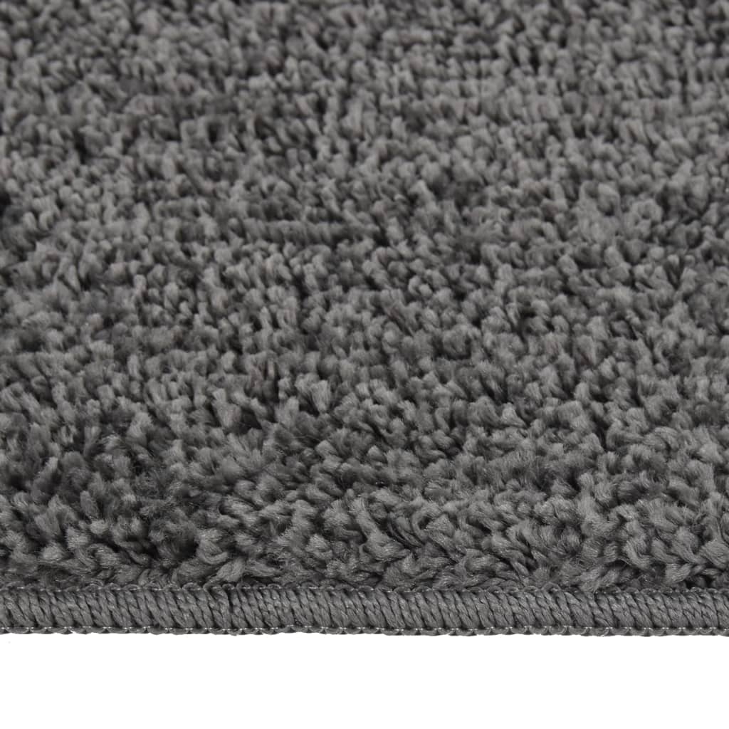 Tapete shaggy 200x290 cm antiderrapante cinzento-escuro