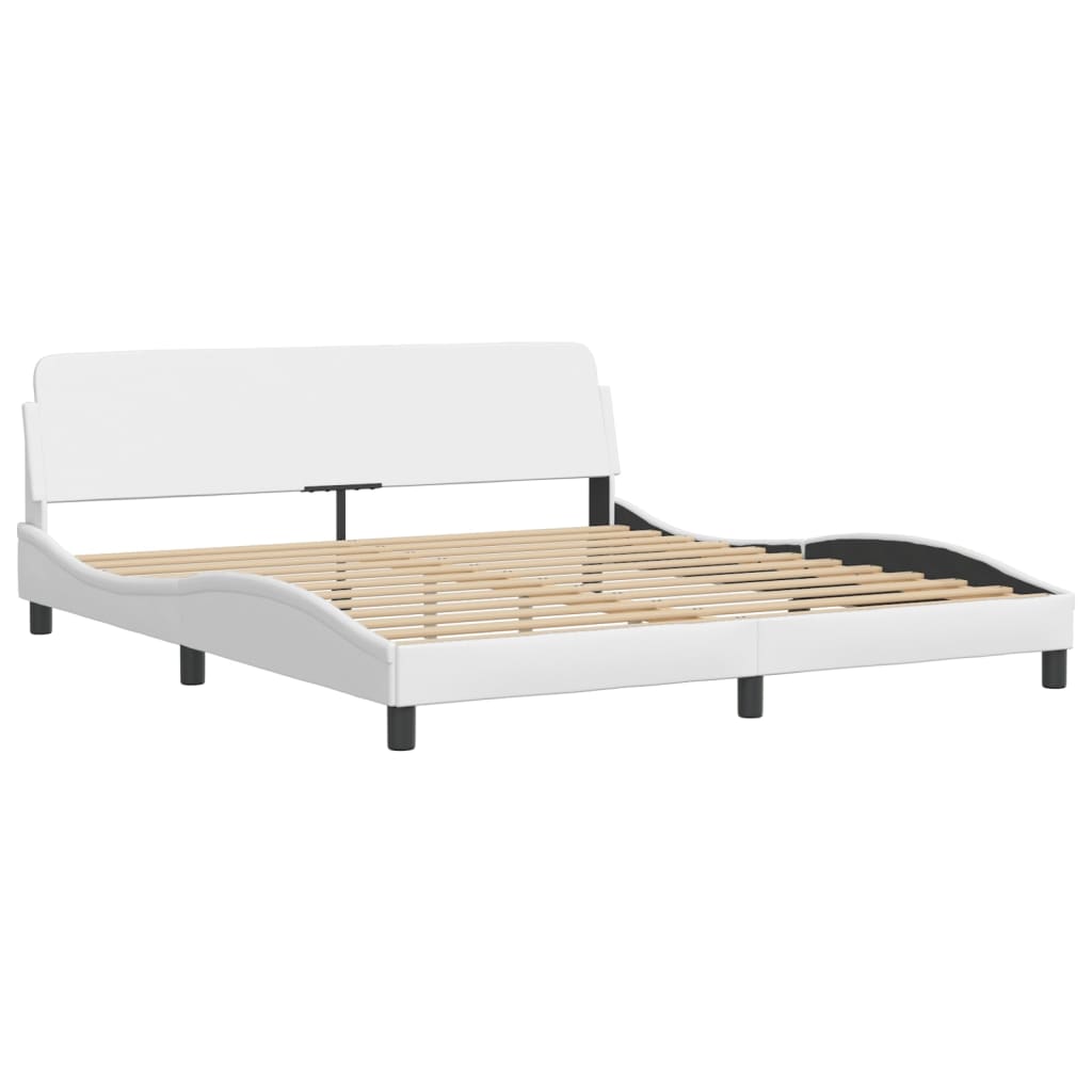Cama viana com colchão 180x200 cm couro artificial branco
