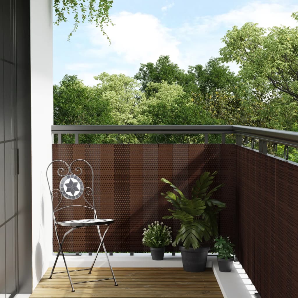 Tela de varanda 300x100 cm vime PE castanho e preto