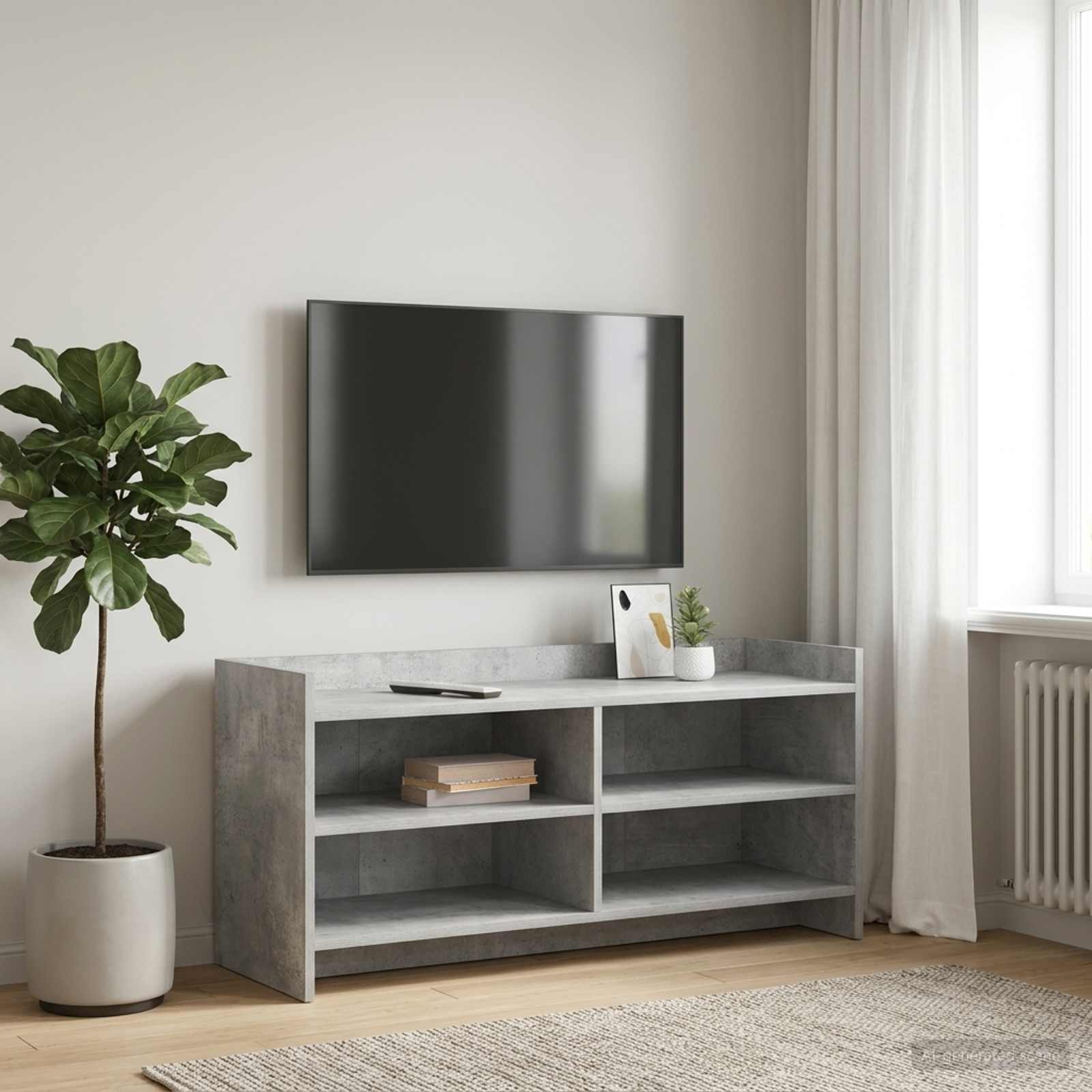 Gabinete para TV 100 x 33 x 47 cm cinzento cimento