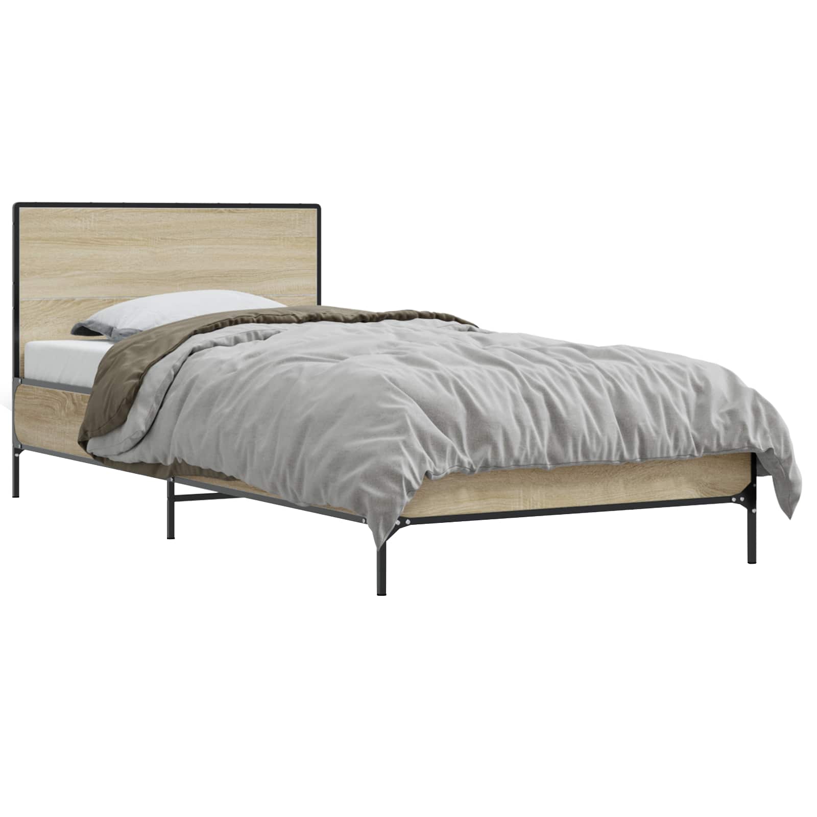 Estrutura de cama com cabeceira carvalho sonoma 80 x 200 cm