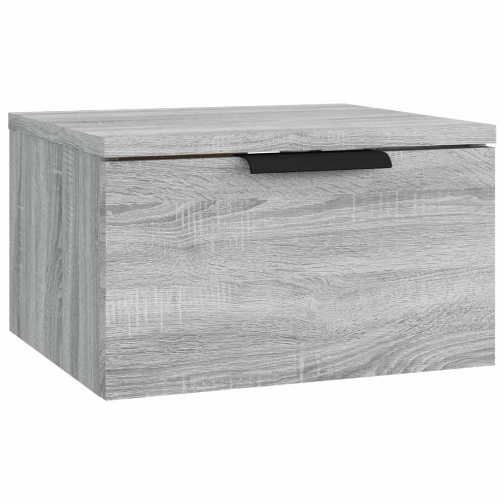 Mesa de cabeceira de parede 34x30x20 cm cinzento sonoma
