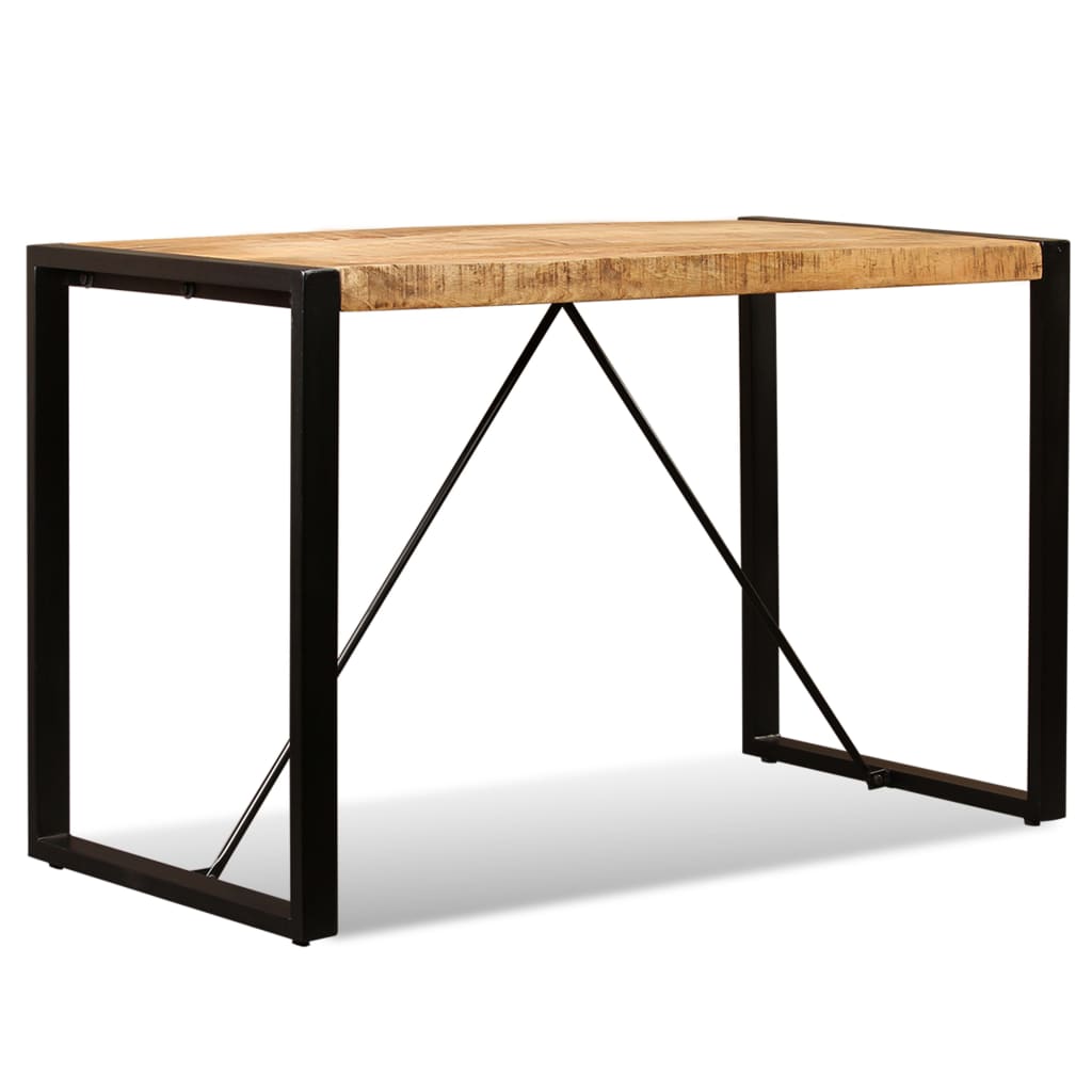 Mesa de jantar madeira de mangueira maciça áspera 120 cm