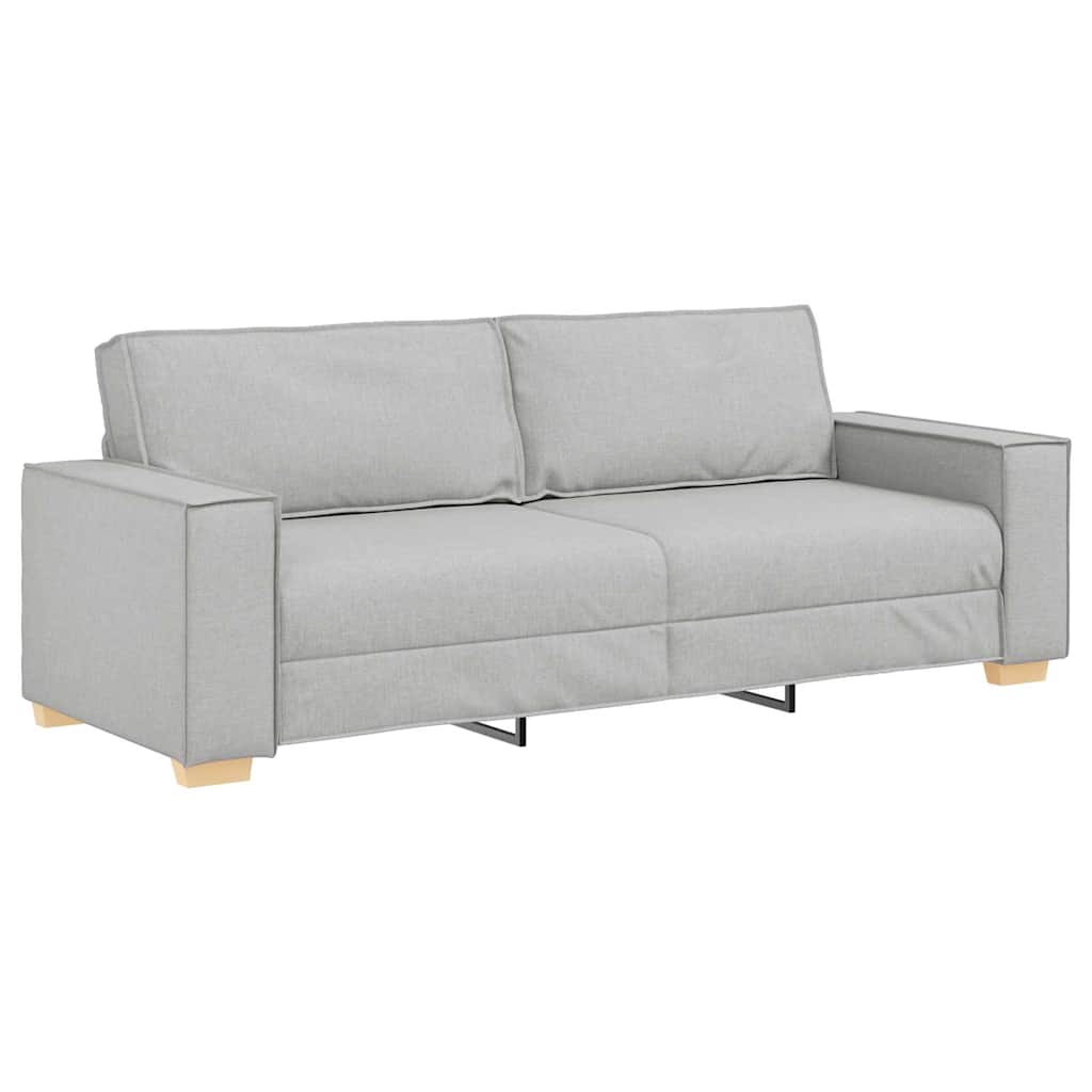 Sofá de 3 lugares cinza nuvem 220x78x84 cm tecido