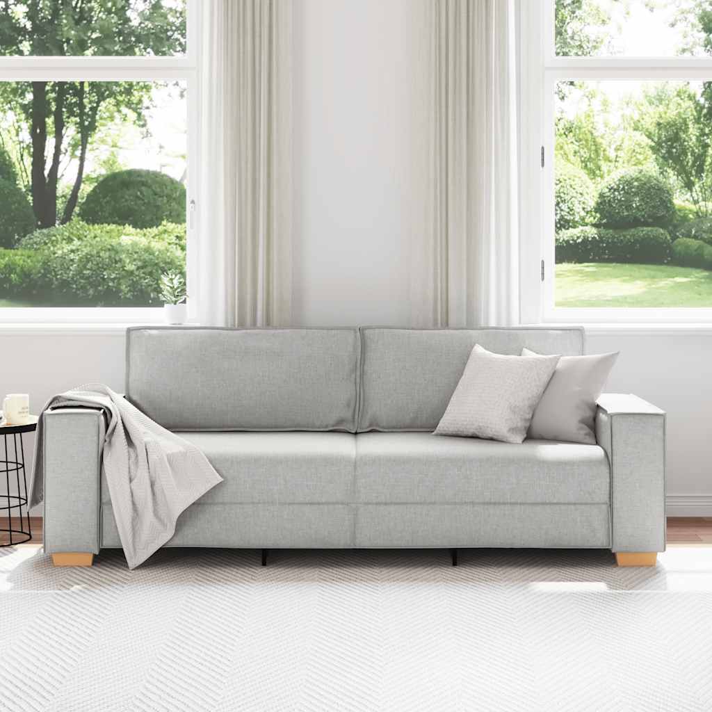 Sofá de 3 lugares cinza nuvem 220x78x84 cm tecido