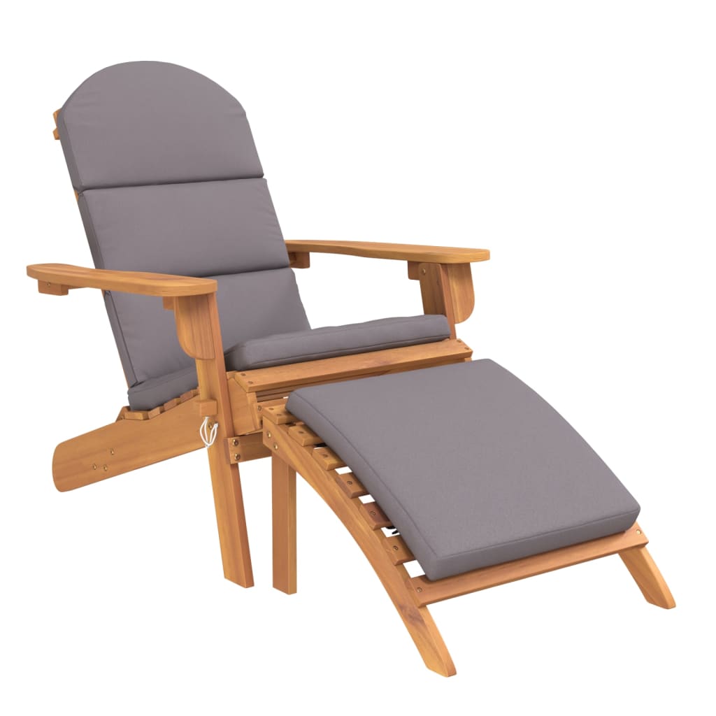 3 Pcs conjunto lounge de jardim adirondack acácia maciça