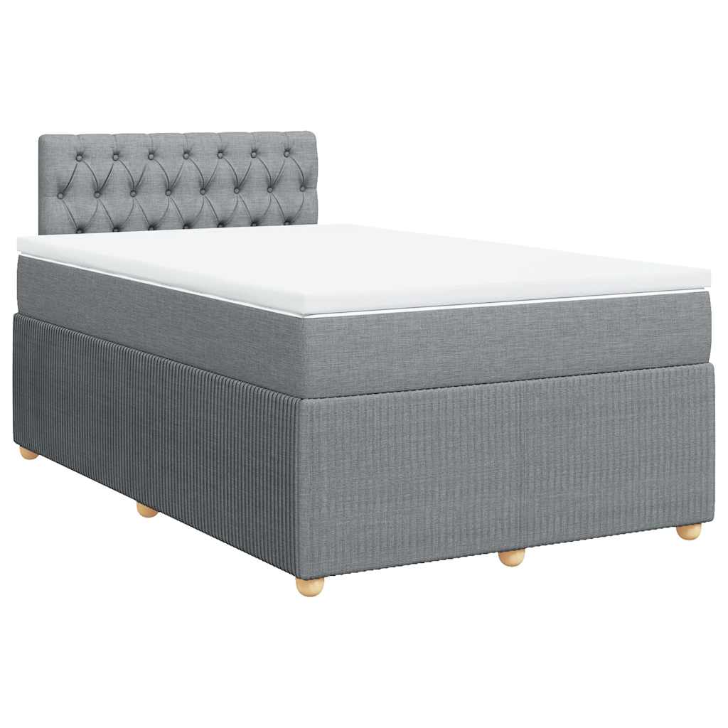 Cama com molas/colchão 120x200 cm tecido cinza-claro