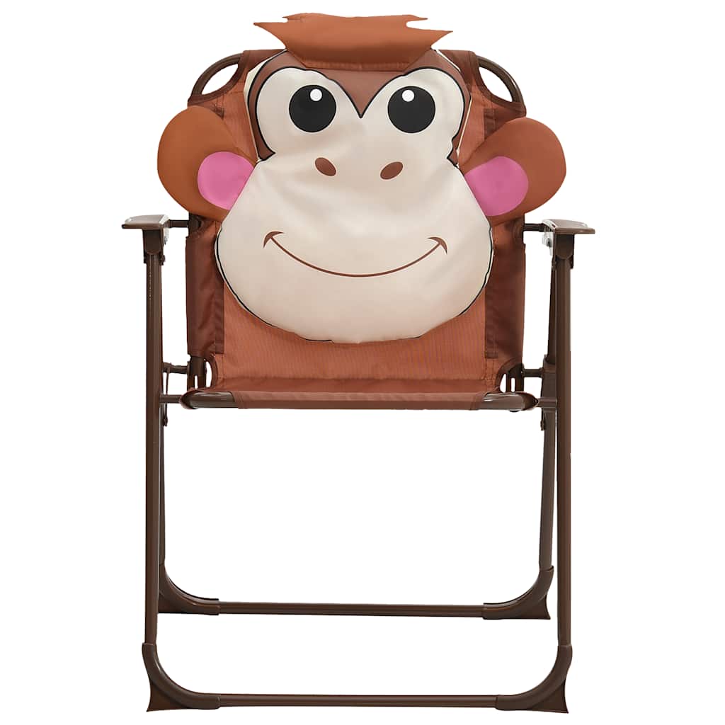 3 Pcs conjunto bistrô de jardim infantil c/ guarda-sol castanho