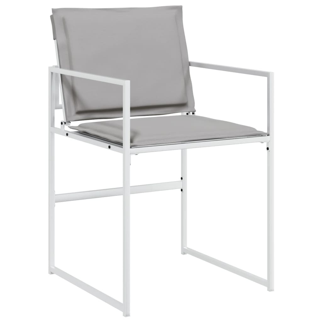 9 Pcs conj. de jantar p/ jardim c/ almofadões textilene branco