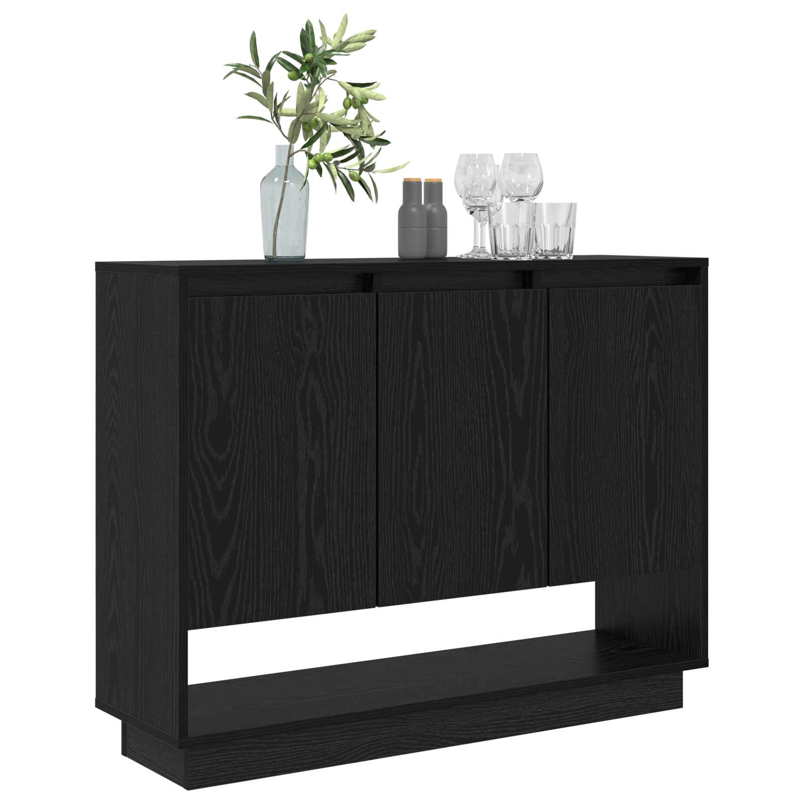 Buffet carvalho preto 97 x 29 x 75 cm derivados de madeira
