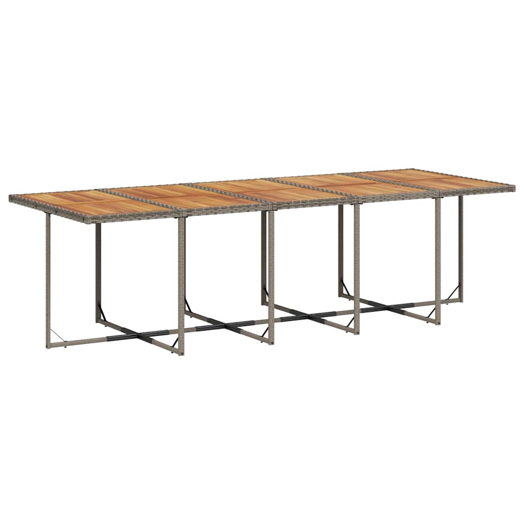 13 Pcs conjunto jantar p/ jardim c/ almofadões vime PE cinzento