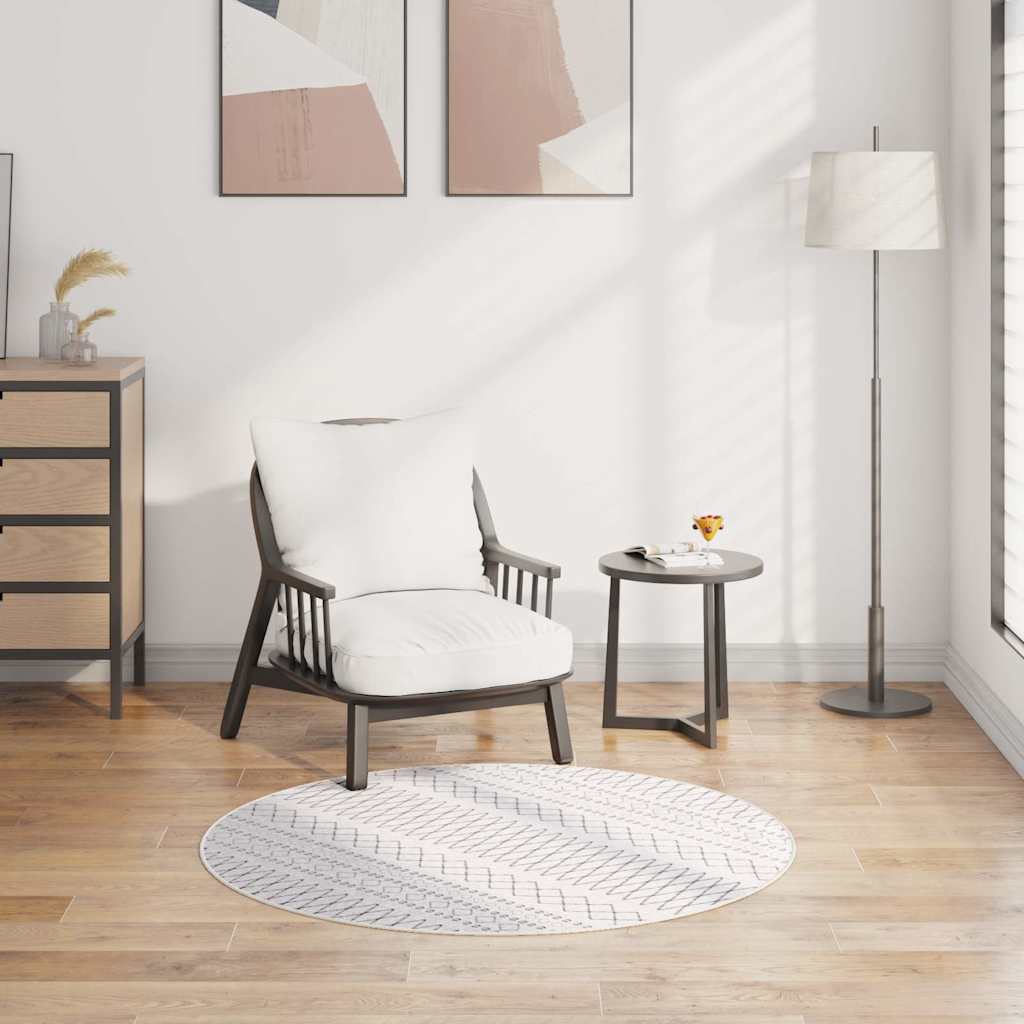 Tapete lavável φ120 cm preto e branco