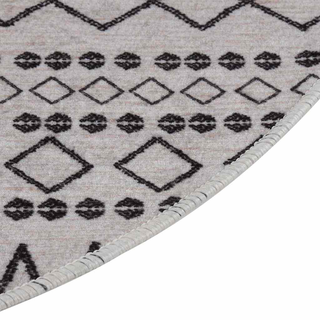 Tapete lavável φ120 cm preto e branco