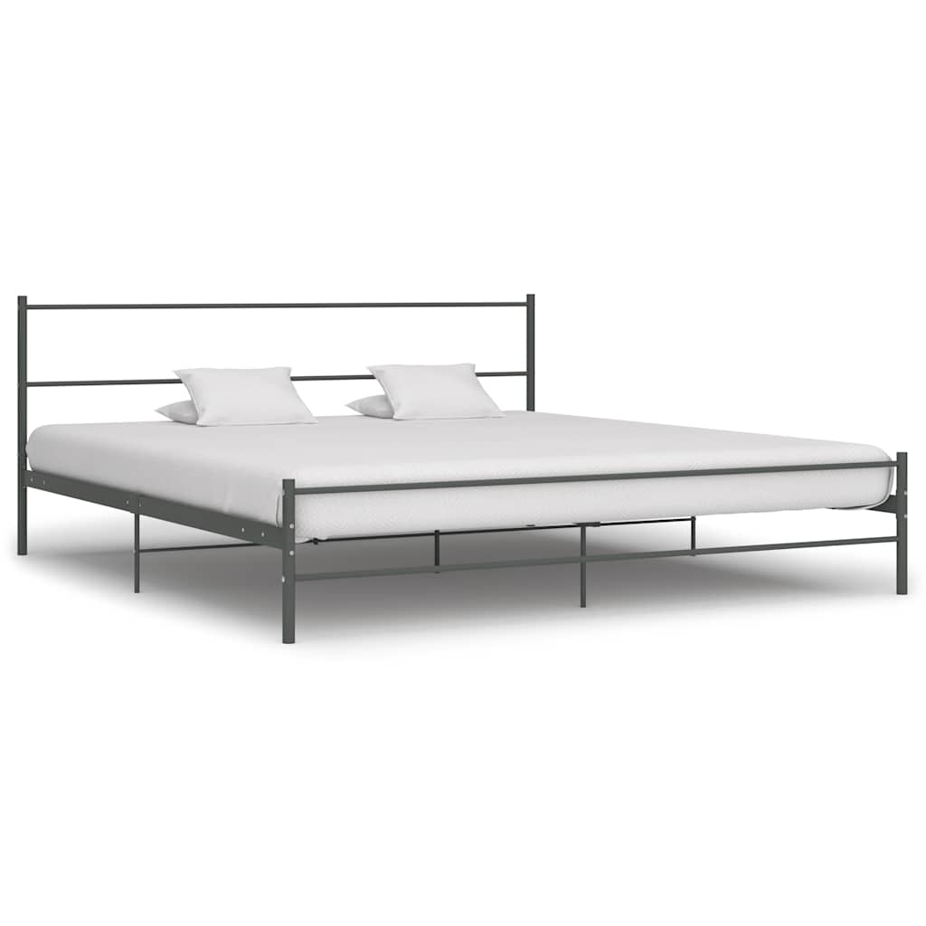 Estrutura de cama 180x200 cm metal cinzento