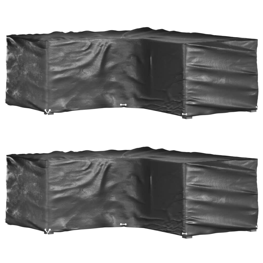 Capas p/ mobília jardim forma de l 2 pcs 12 ilhós 185x185x70 cm