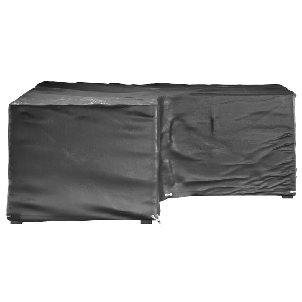 Capas p/ mobília jardim forma de l 2 pcs 12 ilhós 185x185x70 cm
