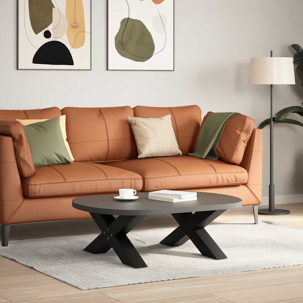 Pés para mesa de centro em formato de x, 2 peças, preto, 70x(30-31) cm, aço