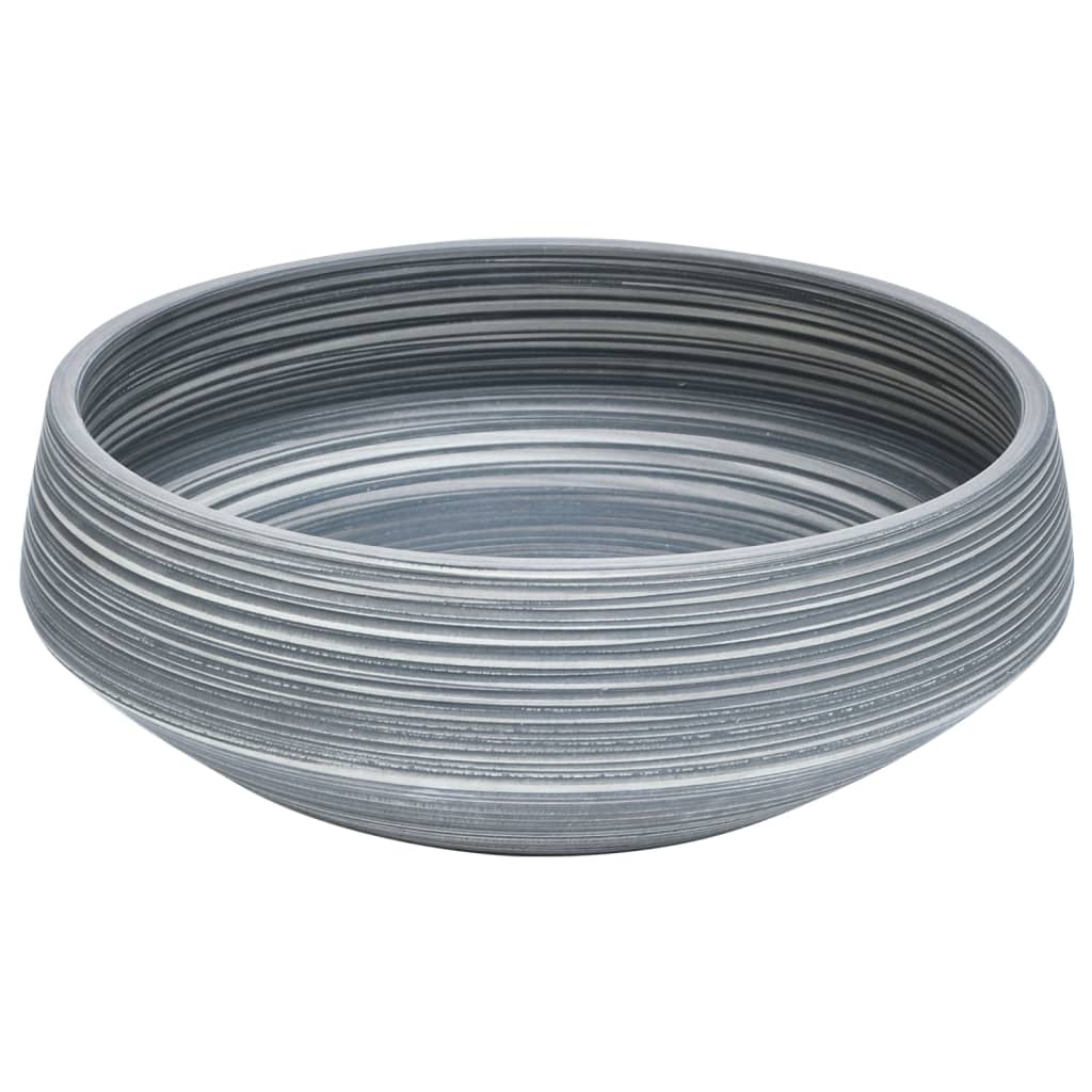 Lavatório de bancada redondo φ41x14 cm cerâmica cinzento