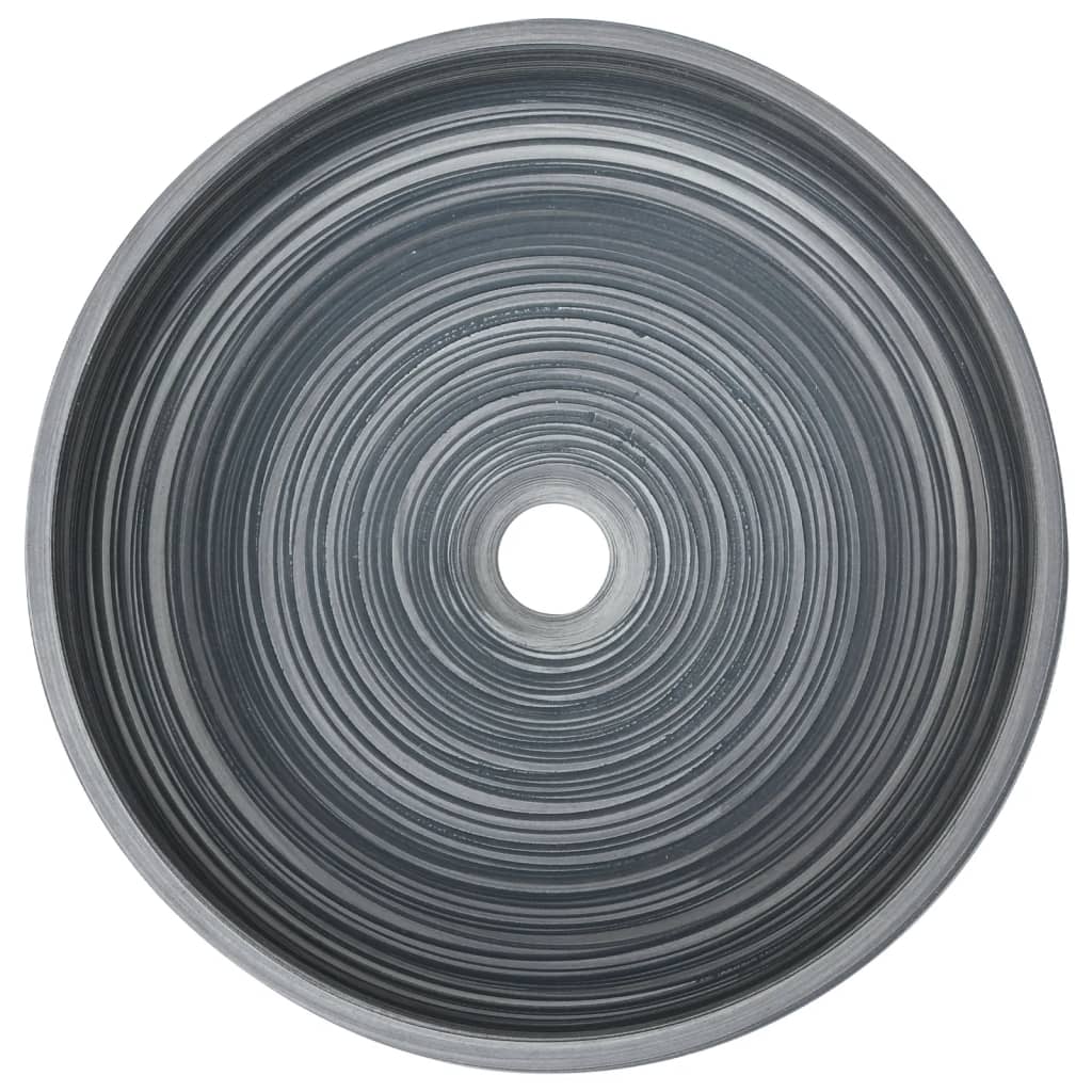 Lavatório de bancada redondo φ41x14 cm cerâmica cinzento