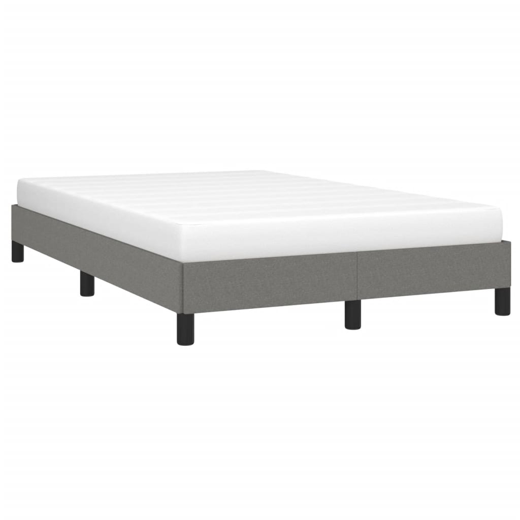 Estrutura de cama sem colchão 120x200 cm tecido cinzento-escuro