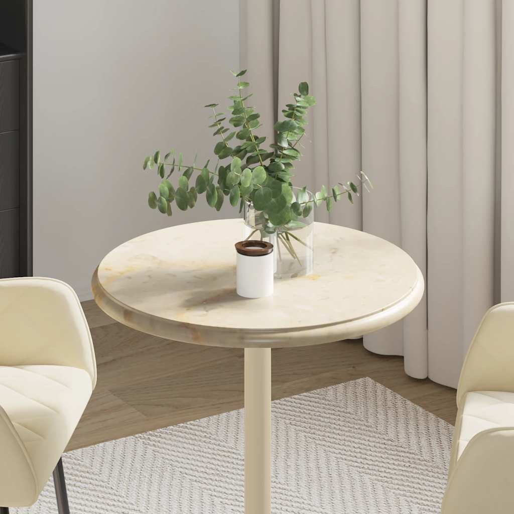 Tampo de mesa ø50x2,5 cm mármore cor creme