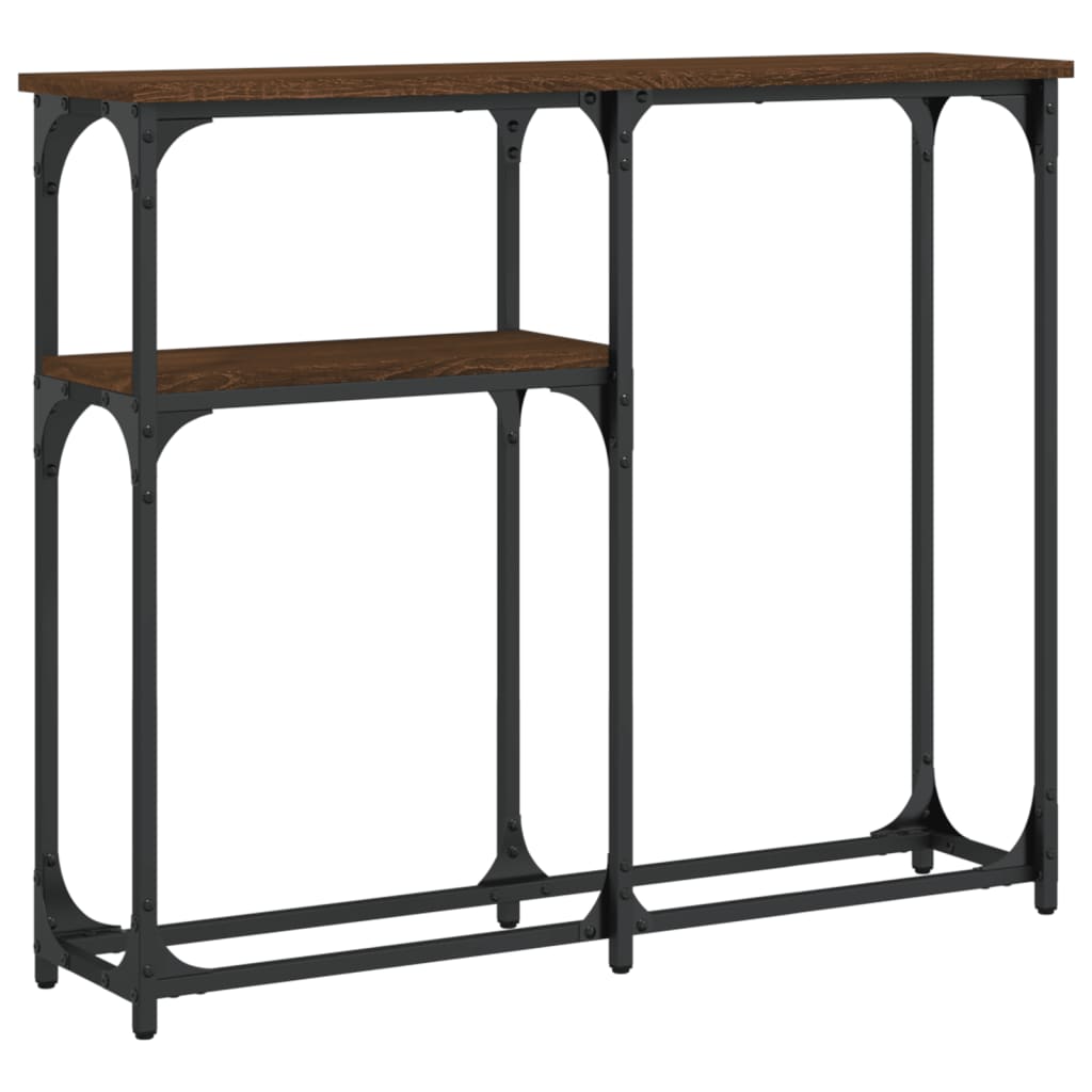 Mesa consola 90x22,5x75 cm derivados madeira carvalho castanho