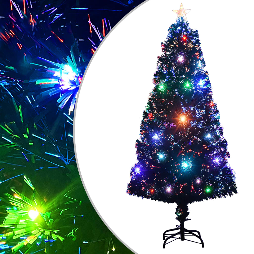 Árvore de natal pré-iluminada c/ suporte e LED 120 cm fibra ótica