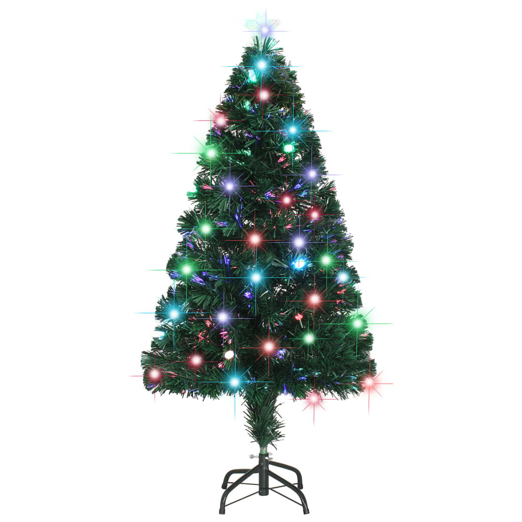 Árvore de natal pré-iluminada c/ suporte e LED 120 cm fibra ótica