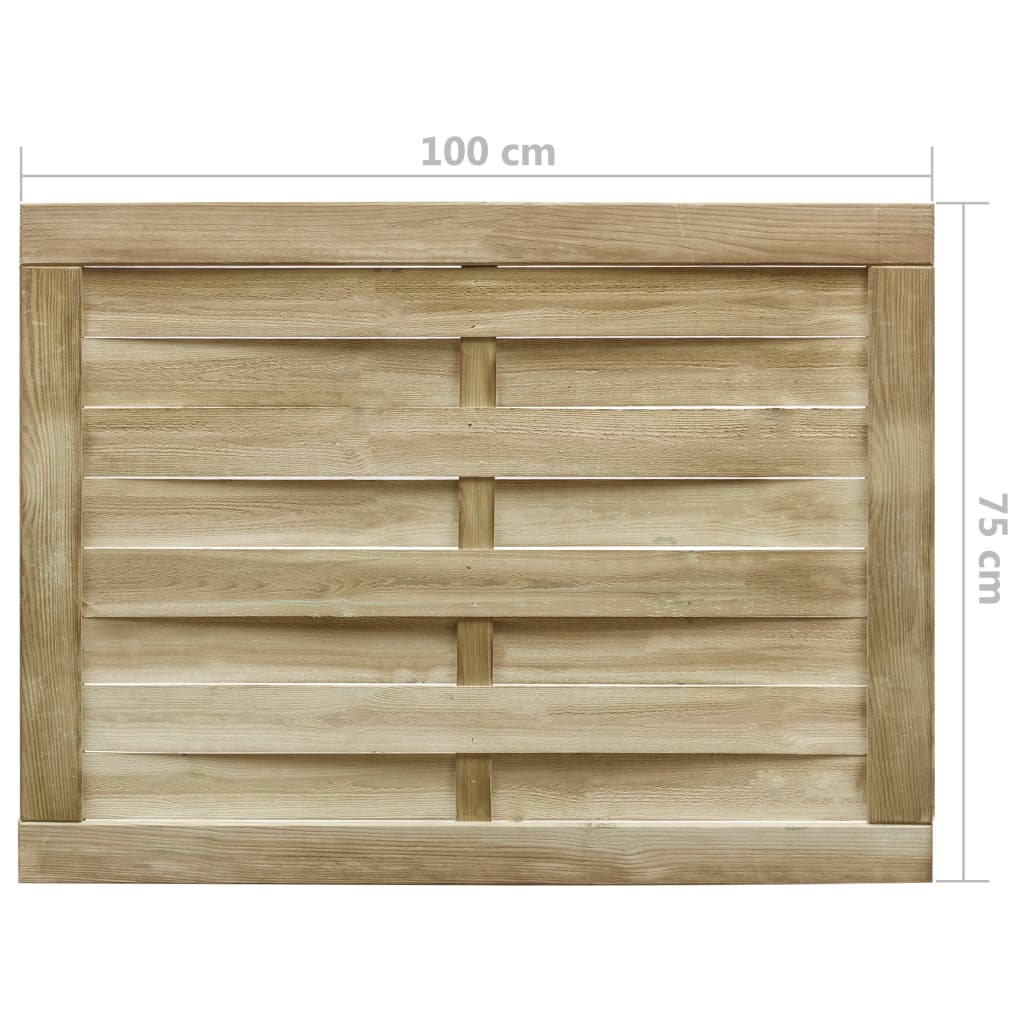 Portão de jardim 100x75 cm pinho impregnado verde