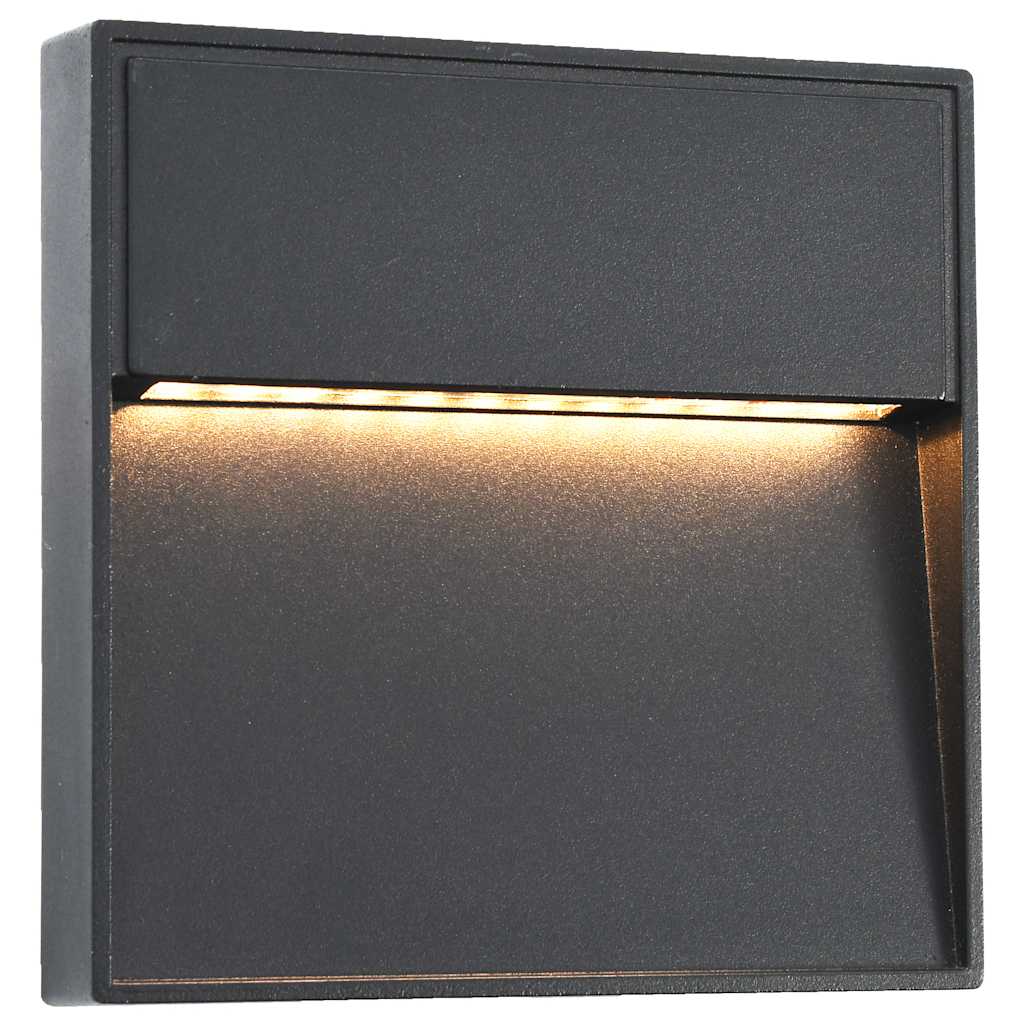Candeeiros LED de parede exterior 2 pcs 3 w quadrado preto