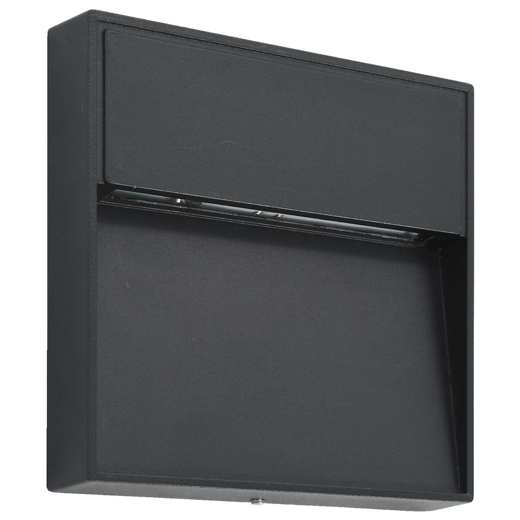 Candeeiros LED de parede exterior 2 pcs 3 w quadrado preto
