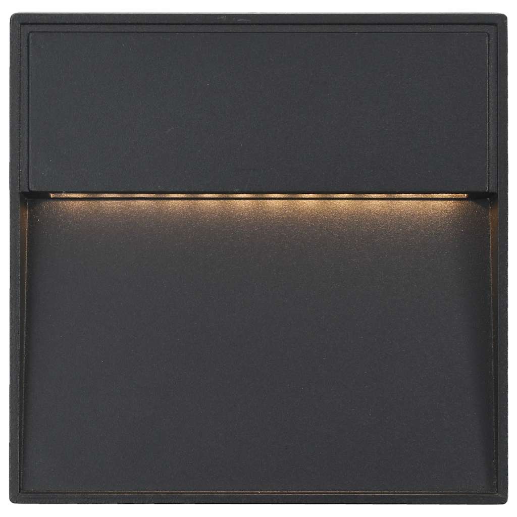 Candeeiros LED de parede exterior 2 pcs 3 w quadrado preto