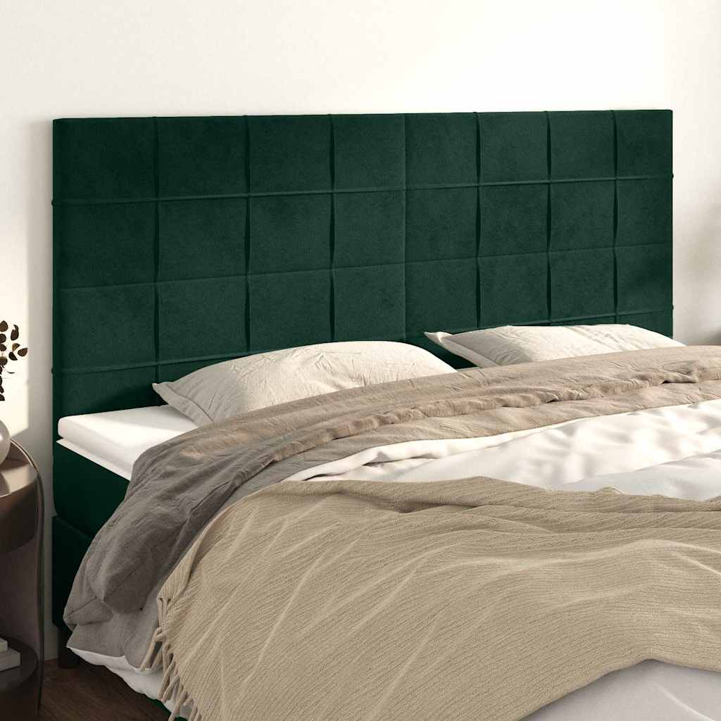 Cabeceira verde escuro 160x5x118/128 cm veludo