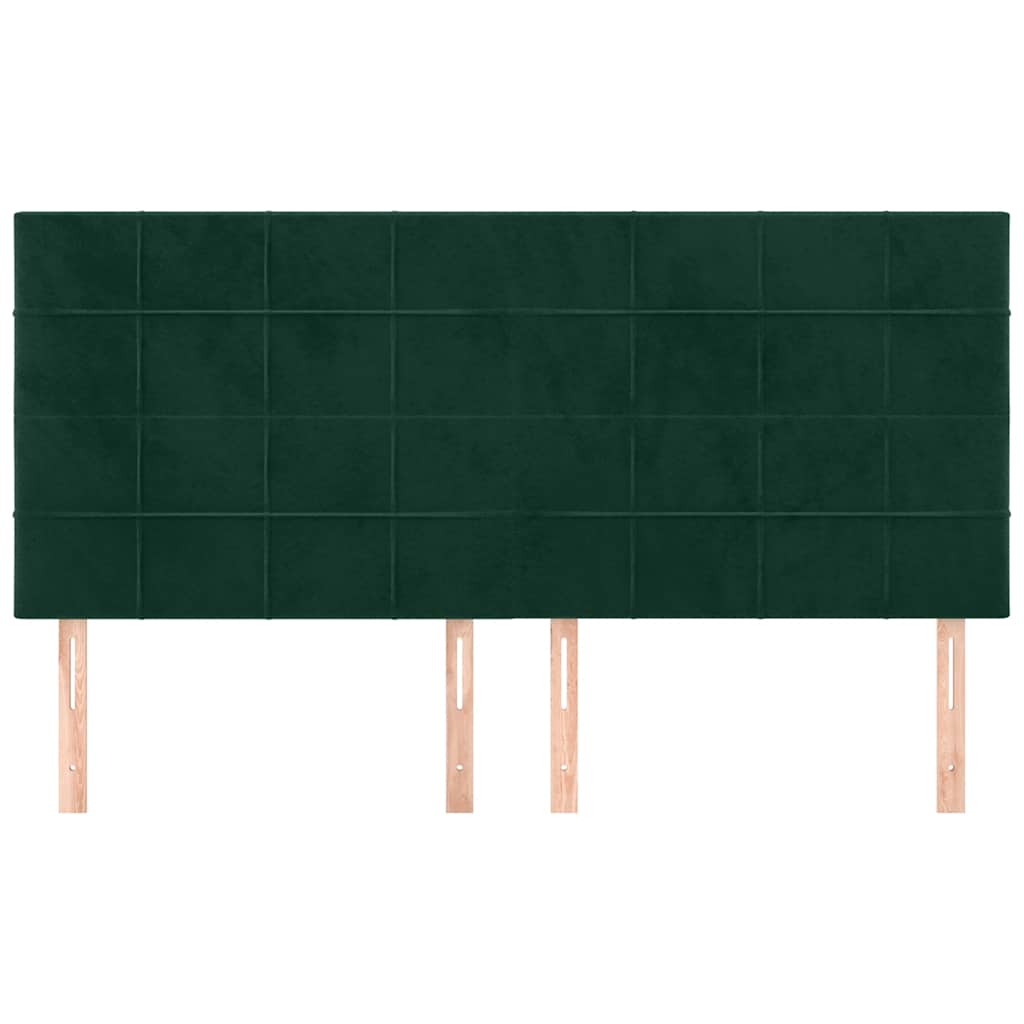 Cabeceira verde escuro 160x5x118/128 cm veludo