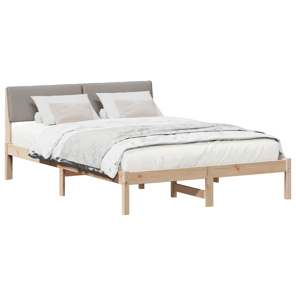 Estrutura da cama com cabeceira marrom e taupe 140 x 190 cm