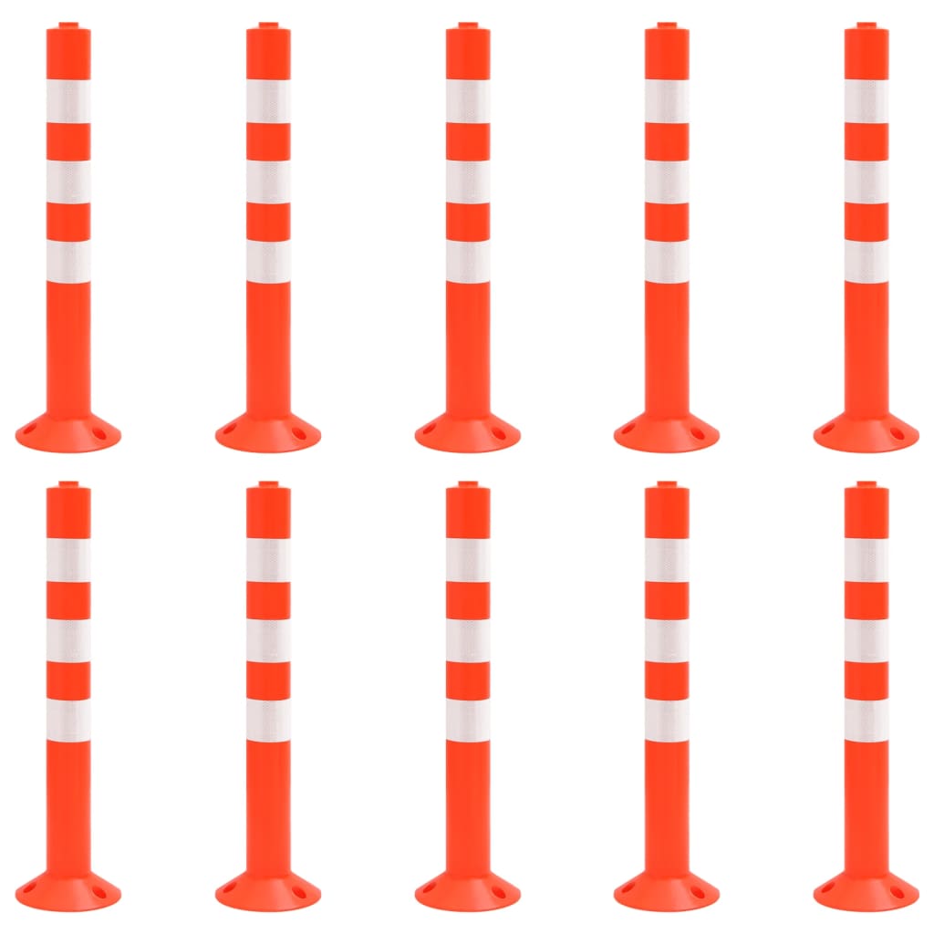 Postes de amarração p/ controlo do trânsito 10 pcs PE 75 cm