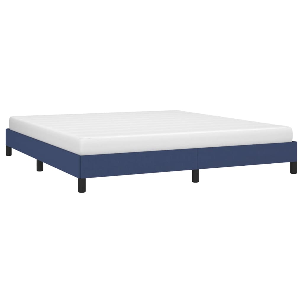 Estrutura de cama sem colchão 160x200 cm tecido azul