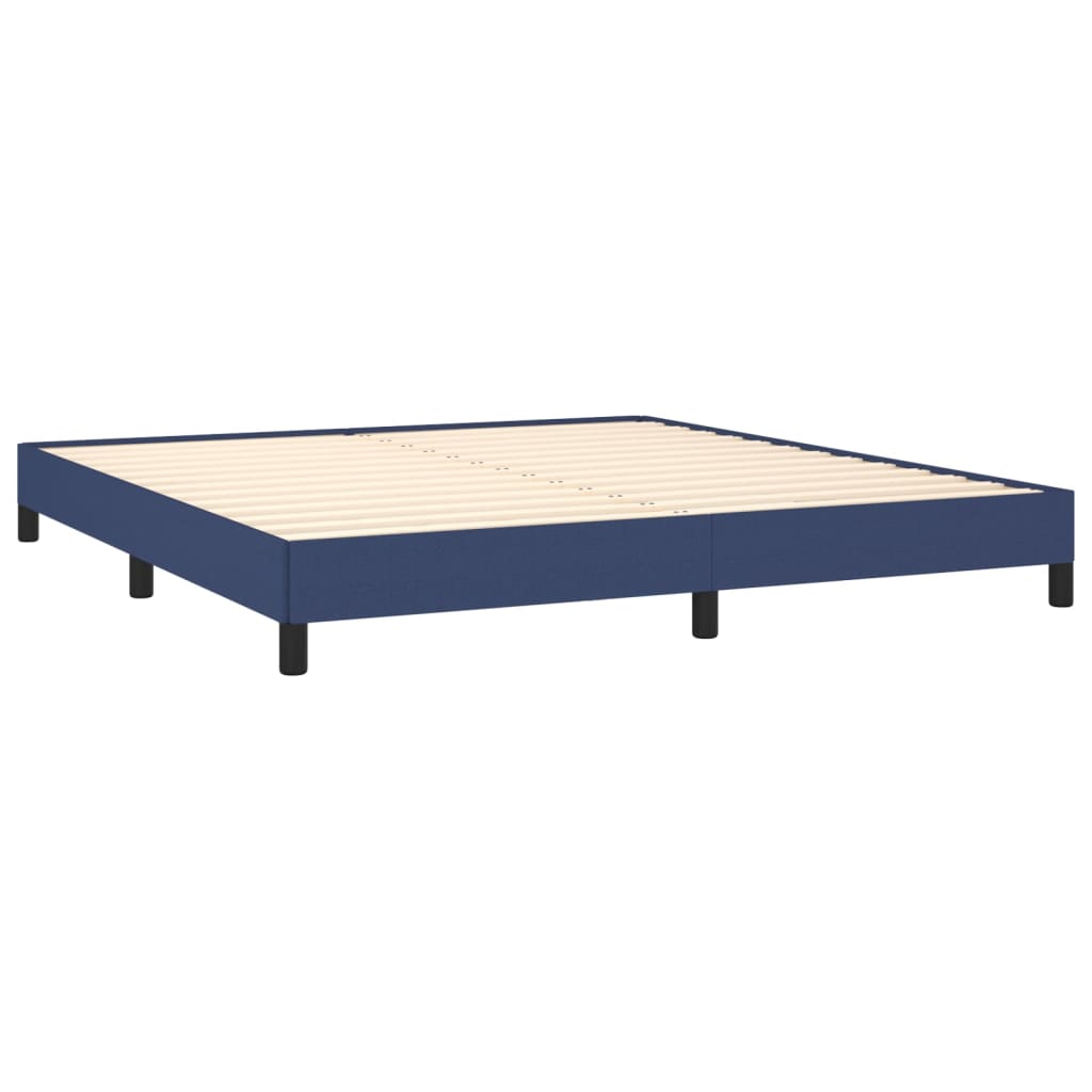 Estrutura de cama sem colchão 160x200 cm tecido azul