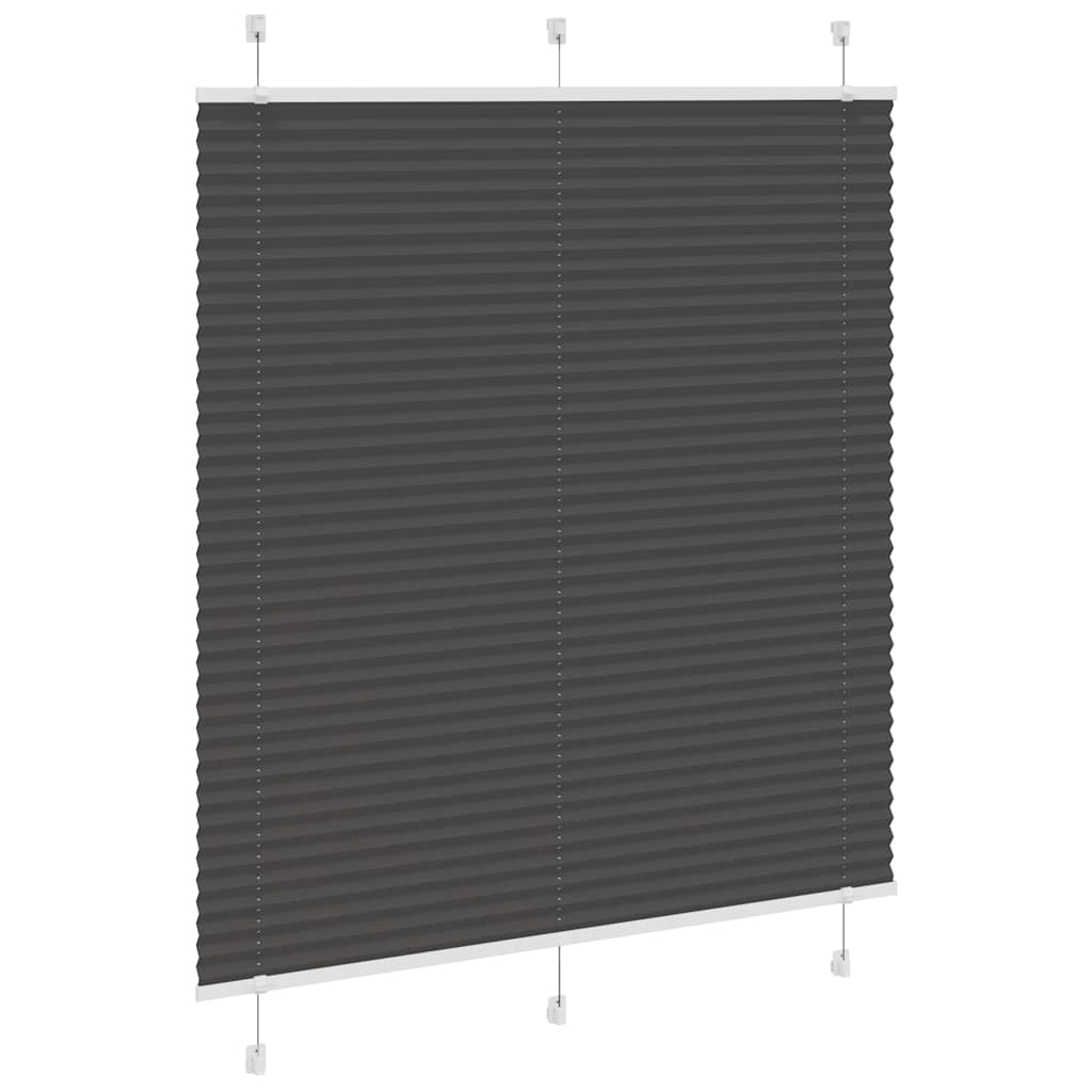 Preto plissada cega 115x150 cm largura tecido 114,4cm poliéster