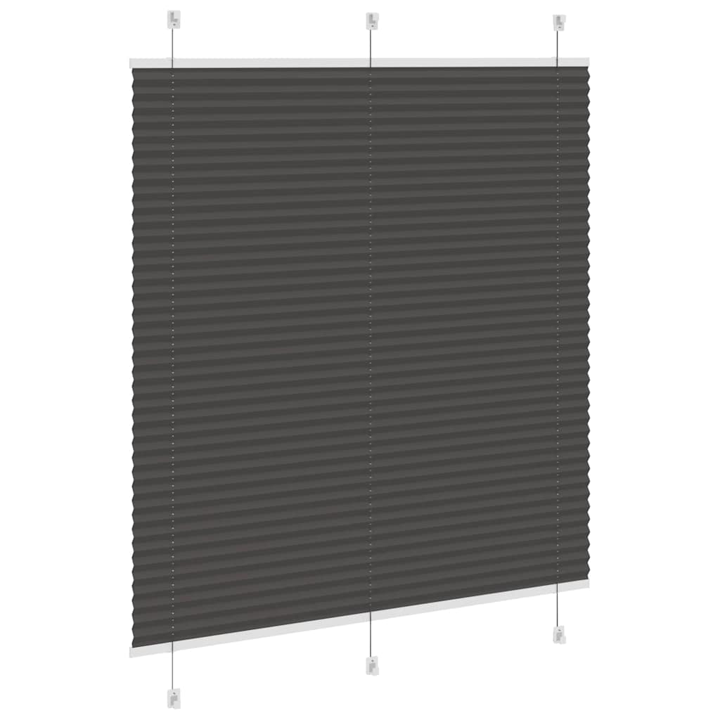 Preto plissada cega 115x150 cm largura tecido 114,4cm poliéster