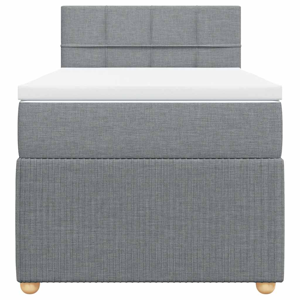Cama com molas/colchão 90x190 cm tecido cinzento-claro