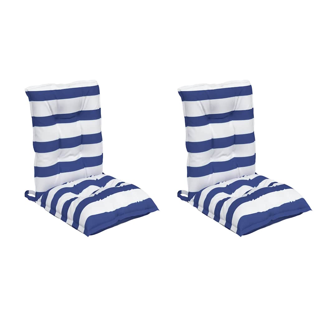 Almofadões cadeira encosto baixo 2pcs tecido oxford azul/branco