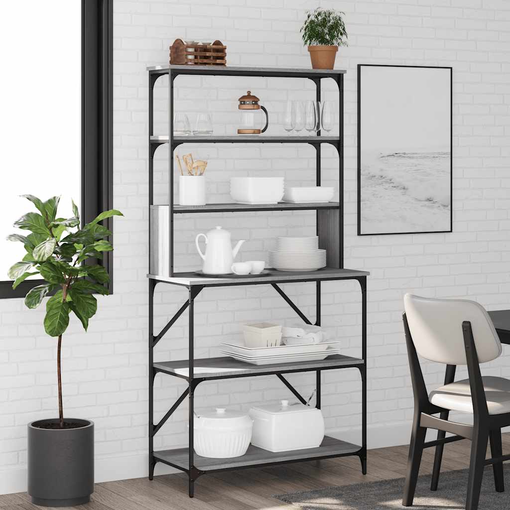 Estante 6 prateleiras 90x40x180 cm deriv. madeira cinza sonoma