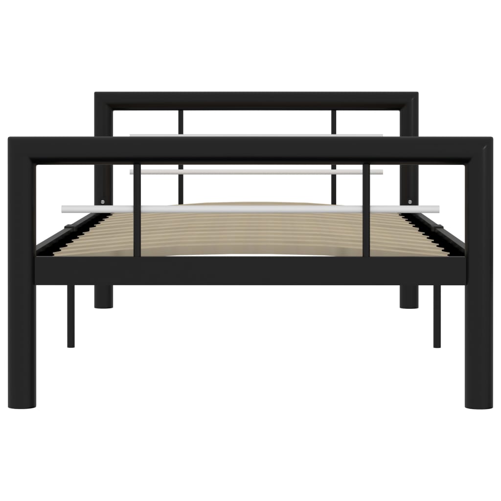 Estrutura de cama 100x200 cm metal preto e branco