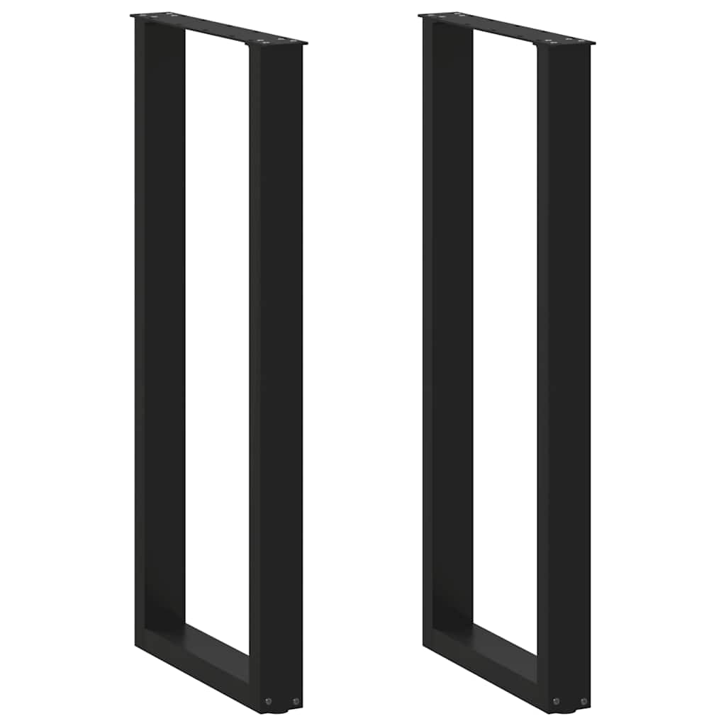 Pés de mesa de bar em forma de u, 2 peças, preto, 50x (110-111) cm, aço